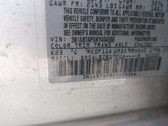 3N1AB7APXKY404566 - 2019 NISSAN SENTRA S SILVER photo 12