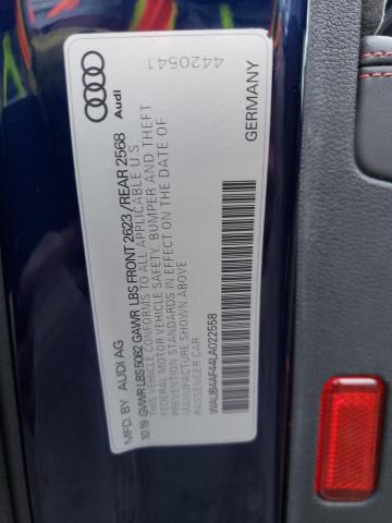 WAUB4AF44LA022558 - 2020 AUDI S4 PREMIUM PLUS BLUE photo 12