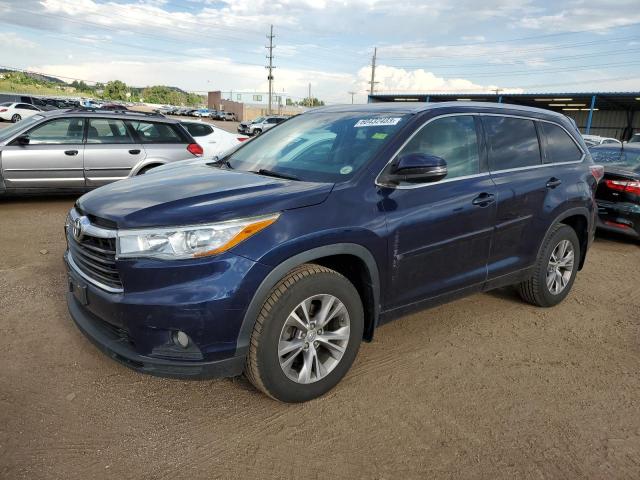 5TDJKRFH8FS177188 - 2015 TOYOTA HIGHLANDER XLE Blau Foto 1