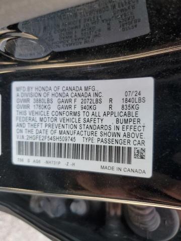 2HGFE2F54SH509745 - 2025 HONDA CIVIC SPORT 黑色 照片 12