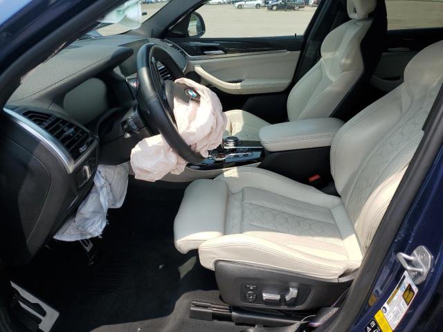 5YMUJ0C00M9D67065 - 2021 BMW X4 M COMPETITION BLUE photo 7