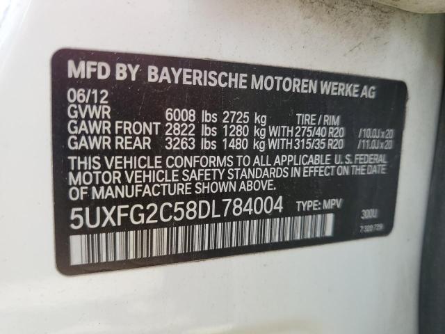 5UXFG2C58DL784004 - 2013 BMW X6 XDRIVE35I WHITE photo 13