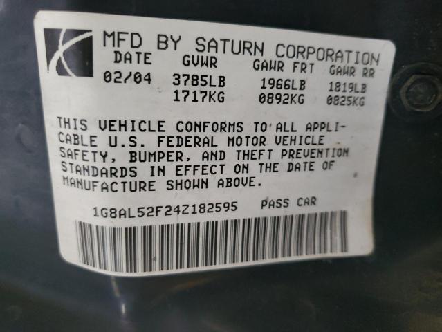 1G8AL52F24Z182595 - 2004 SATURN ION LEVEL 3 TAN photo 12