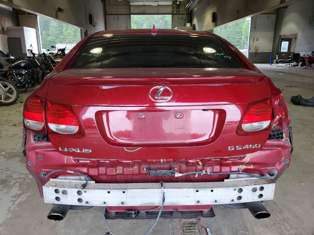 JTHBL96S985002758 - 2008 LEXUS GS 460 RED photo 6