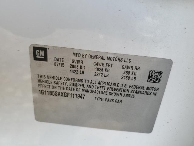 1G11B5SAXGF111947 - 2016 CHEVROLET MALIBU LIM LS WHITE photo 12