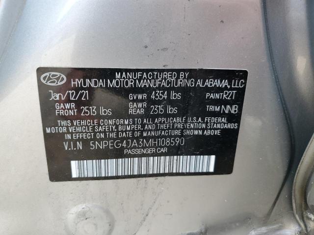 5NPEG4JA3MH108590 - 2021 HYUNDAI SONATA SE 银色 照片 12