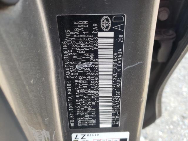 2T1KR32E86C579696 - 2006 TOYOTA COROLLA MA XR GRAY photo 12