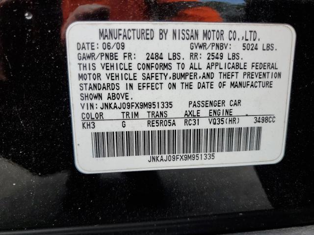 JNKAJ09FX9M951335 - 2009 INFINITI EX35 BASE შავი ფოტო 13