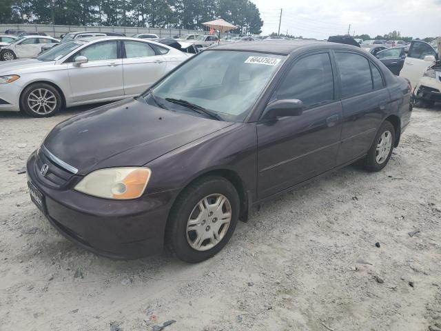 1HGES16531L011469 - 2001 HONDA CIVIC LX MAROON photo 1