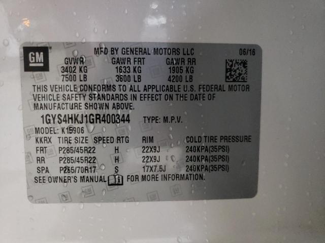 1GYS4HKJ1GR400344 - 2016 CADILLAC ESCALADE ESV LUXURY WHITE photo 13