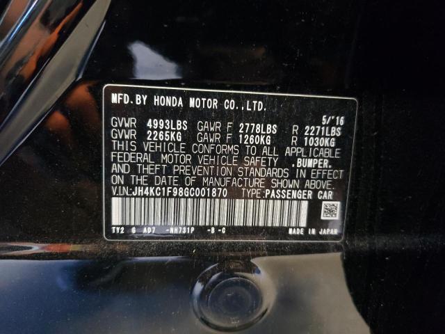 JH4KC1F98GC001870 - 2016 ACURA RLX ADVANCE BLACK photo 13