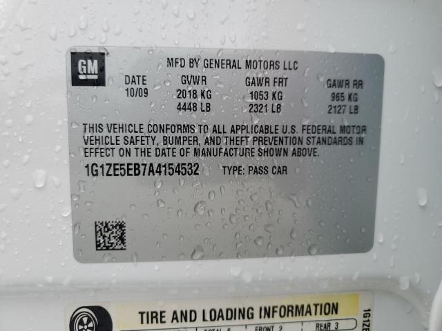 1G1ZE5EB7A4154532 - 2010 CHEVROLET MALIBU LTZ 白色 照片 12