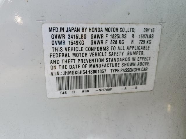 JHMGK5H54HS001057 - 2017 HONDA FIT LX WHITE photo 13