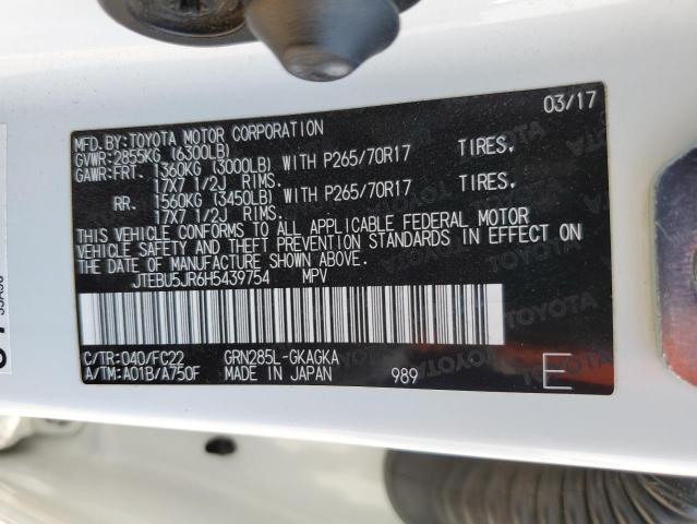 JTEBU5JR6H5439754 - 2017 TOYOTA 4RUNNER SR5/SR5 PREMIUM 白色 照片 13