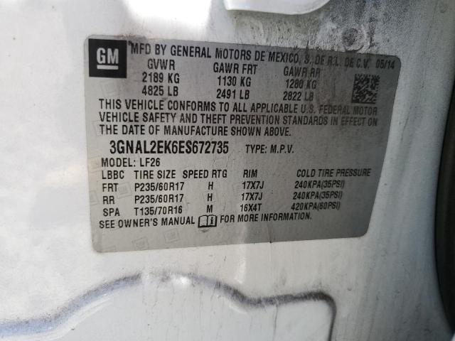 3GNAL2EK6ES672735 - 2014 CHEVROLET CAPTIVA LS 白色 照片 13