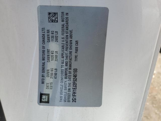 2G1FH1EJ2F9246193 - 2015 CHEVROLET CAMARO SS WHITE photo 12