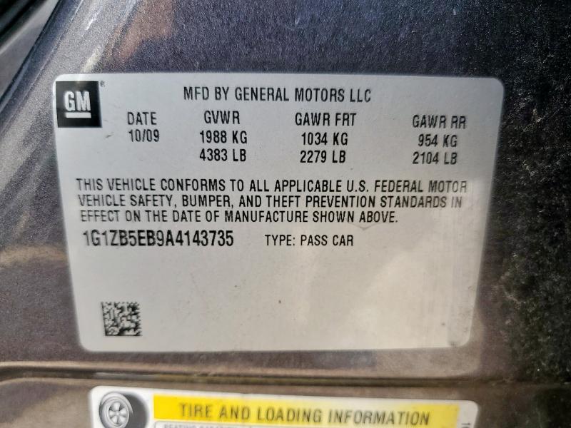 1G1ZB5EB9A4143735 - 2010 CHEVROLET MALIBU LS 石墨色 照片 12