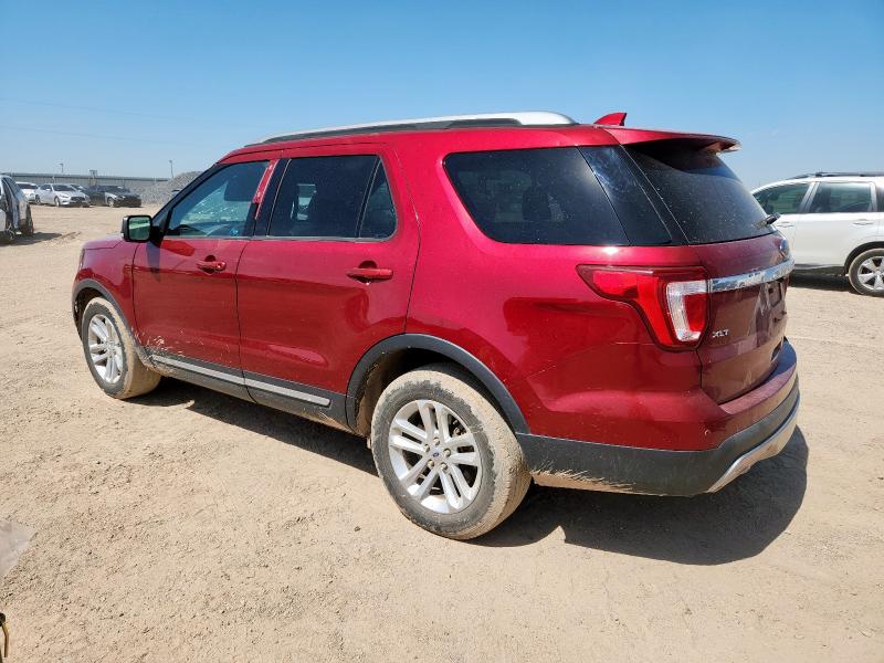 1FM5K7D84HGA10974 - 2017 FORD EXPLORER XLT RED photo 2