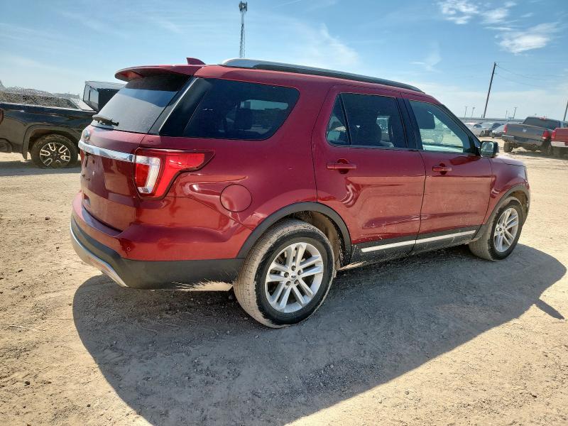 1FM5K7D84HGA10974 - 2017 FORD EXPLORER XLT RED photo 3