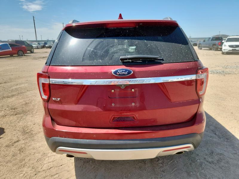 1FM5K7D84HGA10974 - 2017 FORD EXPLORER XLT RED photo 6