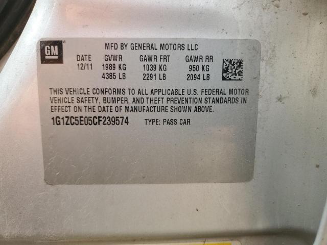 1G1ZC5E05CF239574 - 2012 CHEVROLET MALIBU 1LT SILVER photo 12