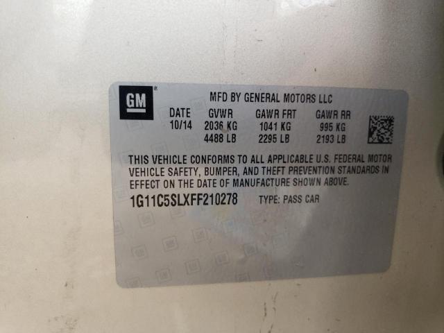 1G11C5SLXFF210278 - 2015 CHEVROLET MALIBU 1LT 棕色 照片 12