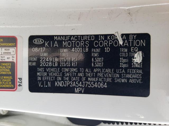 KNDJP3A54J7554064 - 2018 KIA SOUL + WHITE photo 12