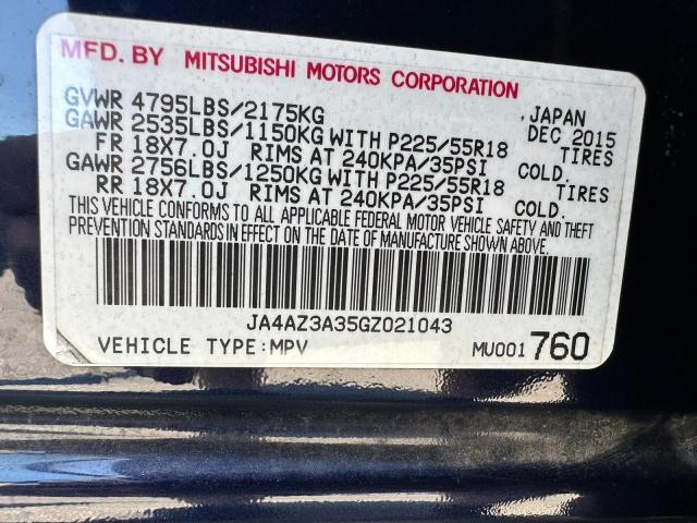 JA4AZ3A35GZ021043 - 2016 MITSUBISHI OUTLANDER SE BLUE photo 10