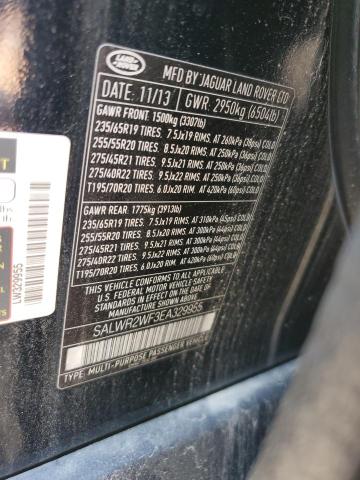 SALWR2WF3EA329955 - 2014 LAND ROVER RANGE ROVE HSE BLACK photo 13