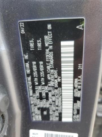 5TDGZRBH0NS212333 - 2022 TOYOTA HIGHLANDER XLE CHARCOAL photo 13