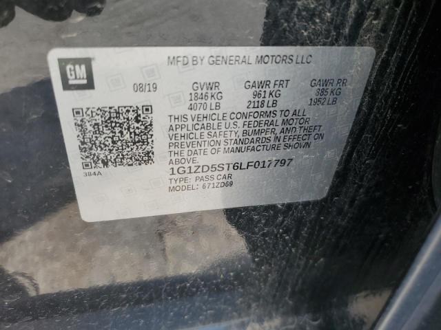 1G1ZD5ST6LF017797 - 2020 CHEVROLET MALIBU LT Czarny zdjęcie 12