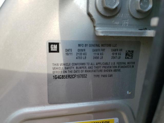 1G4GB5ER2CF197652 - 2012 BUICK LACROSSE CONVENIENCE BEIGE photo 13