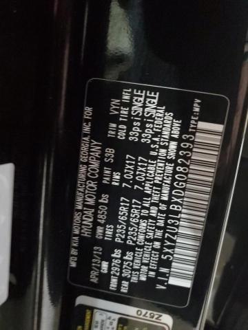 5XYZU3LBXDG082393 - 2013 HYUNDAI SANTA FE S BLACK photo 13