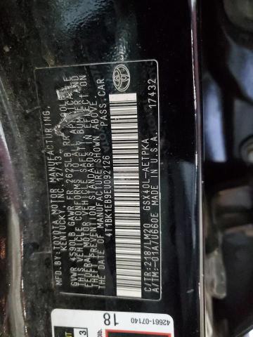 4T1BK1EB9EU092126 - 2014 TOYOTA AVALON BASE 黑色 照片 12