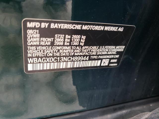 WBAGX0C13NCH89944 - 2022 BMW ALPINA B8 GREEN photo 12