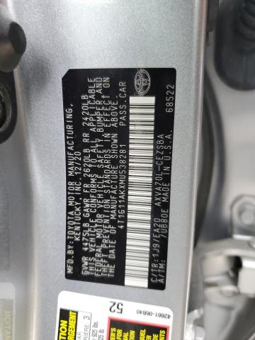 4T1G11AKXMU538281 - 2021 TOYOTA CAMRY SE GRAY photo 12