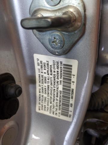 19XFB2F98CE041400 - 2012 HONDA CIVIC EXL GRAY photo 12