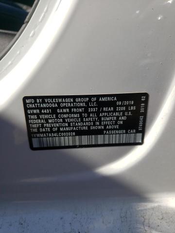 1VWMA7A34LC002026 - 2020 VOLKSWAGEN PASSAT R-LINE Ақ фото 13