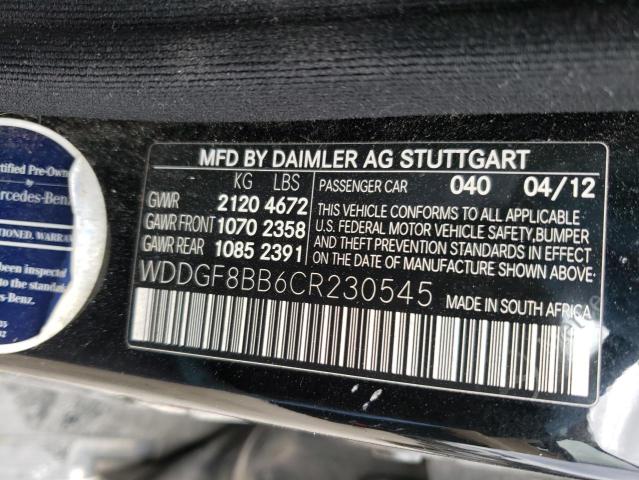 WDDGF8BB6CR230545 - 2012 MERCEDES-BENZ C 300 4MATIC BLACK photo 10