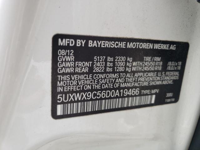 5UXWX9C56D0A19466 - 2013 BMW X3 XDRIVE28I WHITE photo 13