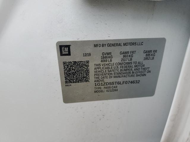 1G1ZD5ST6LF074632 - 2020 CHEVROLET MALIBU LT WHITE photo 12