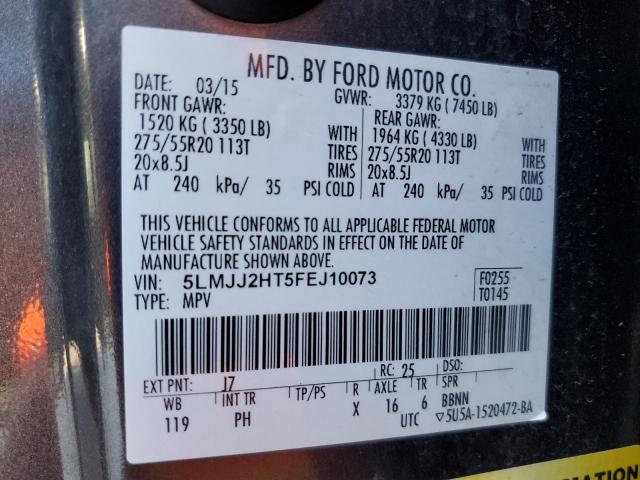 5LMJJ2HT5FEJ10073 - 2015 LINCOLN NAVIGATOR 灰色 照片 14