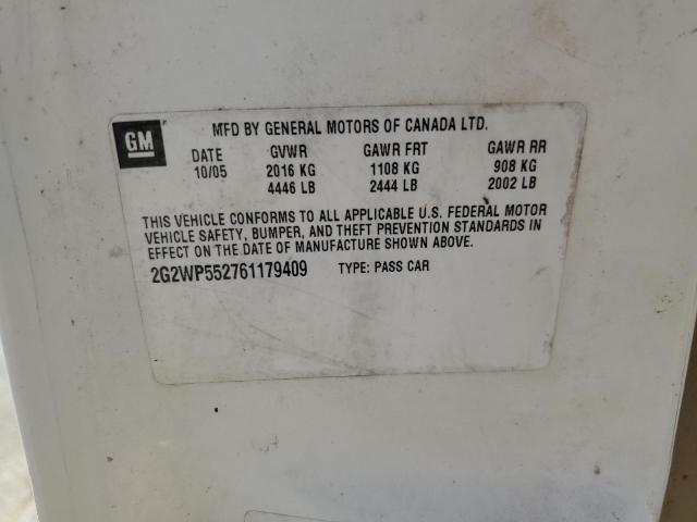 2G2WP552761179409 - 2006 PONTIAC GRAND PRIX 白色 照片 12