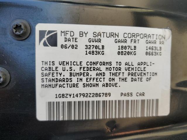 1G8ZY14792Z286789 - 2002 SATURN SC2 SILVER photo 12