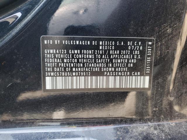 3VWC57BU5LM079512 - 2020 VOLKSWAGEN JETTA S BLACK photo 12