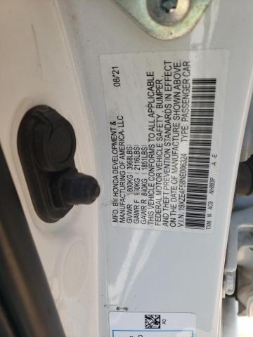 19XZE4F58NE006324 - 2022 HONDA INSIGHT EX WHITE photo 12