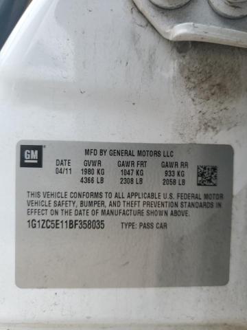 1G1ZC5E11BF358035 - 2011 CHEVROLET MALIBU 1LT WHITE photo 12