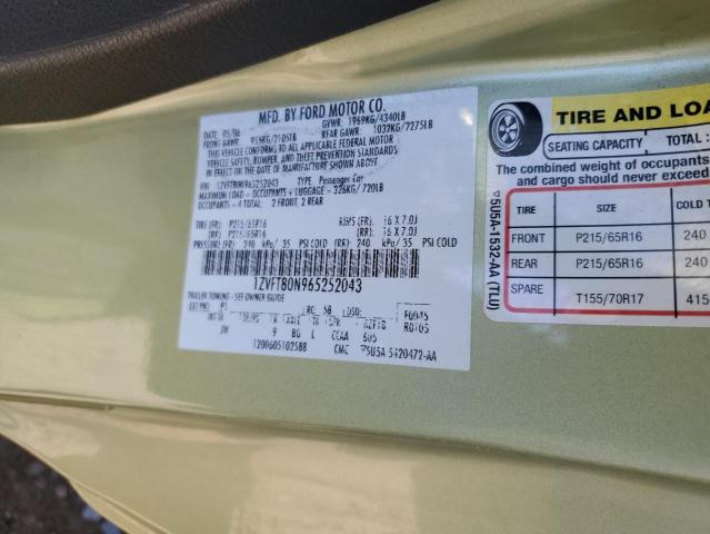 1ZVFT80N965252043 - 2006 FORD MUSTANG GREEN photo 12