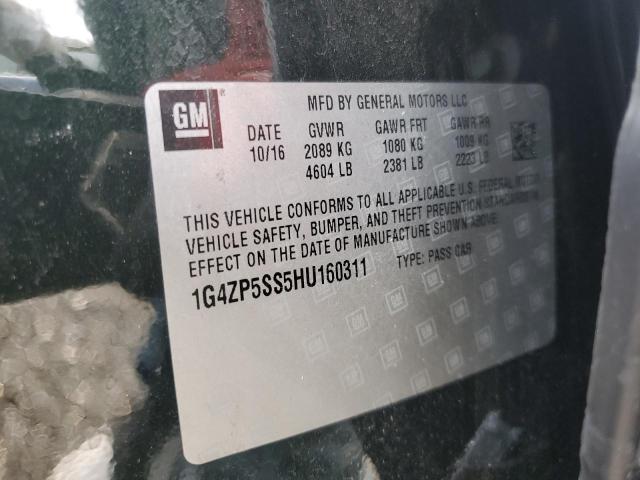 1G4ZP5SS5HU160311 - 2017 BUICK LACROSSE ESSENCE GREEN photo 12