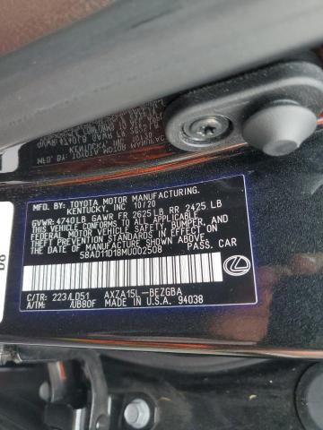 58AD11D18MU002508 - 2021 LEXUS ES 250 BASE BLACK photo 12